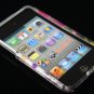 Hard Plastic Rubber Feel Design Case for Apple iPod Touch 4 - Silver & Pink Butterfly
