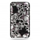 Hard Plastic Design Case for Apple iTouch 4 (4th Gen) – Black Skulls