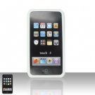 Hard Plastic Rubber Feel Back Cover Case for Apple iTouch 4 - White