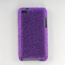 Hard Plastic Bling Rhinestone Design Cover Case for Apple iTouch 4 (4th Gen) - Purple