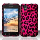 Hard Plastic Rubber Feel Design Case for LG Marquee LS855 - Hot Pink Leopard