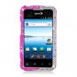 Hard Plastic Bling Design Case for LG Optimus Elite (Sprint/Virgin Mobile) &acirc;�� Silver & Pink