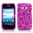 Hard Plastic Bling Design Case for LG Optimus Elite (Sprint/Virgin Mobile) – Hot Pink Hearts