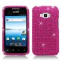 Hard Plastic Bling Design Case for LG Optimus Elite (Sprint/Virgin Mobile) &acirc;�� Hot Pink
