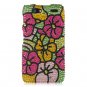 Hard Plastic Bling Rhinestone Design Case for Motorola Droid RAZR Maxx XT916 - Hawaiian Flowers