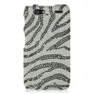 Hard Plastic Bling Rhinestone Design Case for Motorola Droid RAZR Maxx XT916 - Silver & Black Zebra