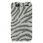 Hard Plastic Bling Rhinestone Design Case for Motorola Droid RAZR Maxx XT916 - Silver & Black Zebra