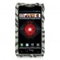 Hard Plastic Bling Rhinestone Design Case for Motorola Droid RAZR Maxx XT916 - Silver & Black Zebra
