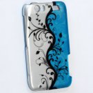 Hard Plastic Rubberized Design Case for Motorola Atrix 3 HD MB886 (AT&T) – Silver & Blue Vines