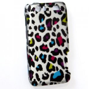 Hard Plastic Rubberized Design Case for Motorola Atrix 3 HD MB886 (AT&T) &acirc;�� Rainbow Leopard