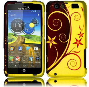 Hard Plastic Rubberized Design Case for Motorola Atrix 3 HD MB886 (AT&T) &acirc;�� Elegance Swirl