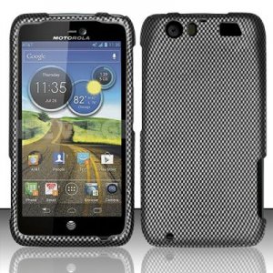 Hard Plastic Rubberized Design Case for Motorola Atrix 3 HD MB886 (AT&T) - Carbon Fiber