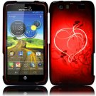 Hard Plastic Rubberized Design Case for Motorola Atrix 3 HD MB886 (AT&T) – Red Heart Swirl