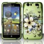 Hard Plastic Rubberized Design Case for Motorola Atrix 3 HD MB886 (AT&T) &acirc;�� Flowers & Butterfly