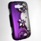 Hard Plastic Rubberized Snap On Design Case for Samsung Focus 2 i667 (AT&T) - Silver & Purple Vines