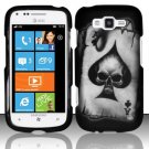 Hard Plastic Rubberized Snap On Design Case for Samsung Focus 2 i667 (AT&T) - Ace of Spade Skull
