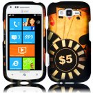 Hard Plastic Rubberized Snap On Design Case for Samsung Focus 2 i667 (AT&T) - Ace Poker