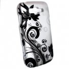 Hard Plastic Rubberized Snap On Design Case for Samsung Focus 2 i667 (AT&T) - Silver & Black Vines