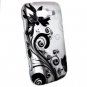 Hard Plastic Rubberized Snap On Design Case for Samsung Focus 2 i667 (AT&T) - Silver & Black Vines