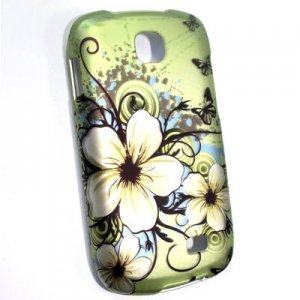 Hard Plastic Rubberized Design Case for Samsung Galaxy Appeal i827 (AT&T) - Flowers & Butterfly