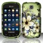 Hard Plastic Rubberized Design Case for Samsung Galaxy Appeal i827 (AT&T) - Flowers & Butterfly