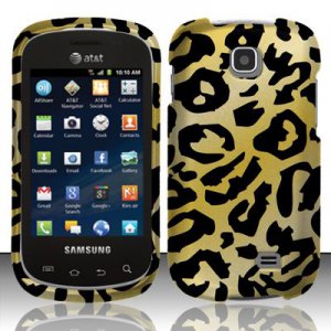 Hard Plastic Rubberized Snap On Design Case for Samsung Galaxy Appeal i827 (AT&T) - Golden Cheetah