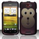 Hard Plastic Rubberized Snap On Design Case for HTC One S/Ville (T-Mobile) - Monkey Face