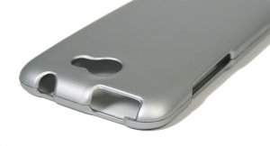 Hard Plastic 2-Piece Rubberized Snap On Cover Case for HTC One X/Elite (AT&T) - Silver