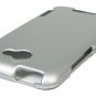 Hard Plastic 2-Piece Rubberized Snap On Cover Case for HTC One X/Elite (AT&T) - Silver