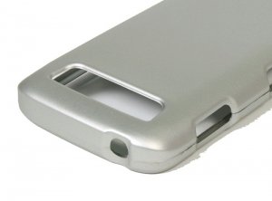 Hard Plastic Snap On Rubberized Cover Case for Samsung Galaxy S Blaze 4G - Silver