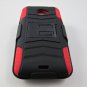 New Rugged Armor Hybrid Hard Case With Belt Clip Holster for HTC Evo 4G LTE (Sprint) - Red