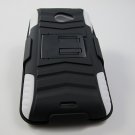 New Rugged Armor Hybrid Hard Case With Belt Clip Holster for HTC Evo 4G LTE (Sprint) - Black & White