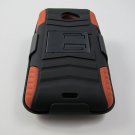 New Rugged Armor Hybrid Hard Case With Belt Clip Holster for HTC Evo 4G LTE (Sprint) - Brown