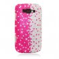 Hard Plastic Bling Rhinestone Design Case for Samsung Focus 2 i667 (AT&T) - Silver & Pink