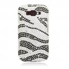 Hard Plastic Bling Rhinestone Design Case for Samsung Focus 2 i667 (AT&T) - Silver & Black Zebra