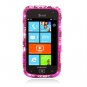 Hard Plastic Bling Rhinestone Design Case for Samsung Focus 2 i667 (AT&T) - Dual Pink Hearts