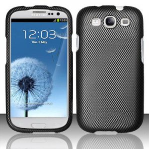 Hard Plastic Rubberized Design Case Cover for Samsung Galaxy S3 III &acirc;�� Carbon Fiber
