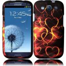 Hard Plastic Rubberized Design Case Cover for Samsung Galaxy S3 III – Gold Hearts