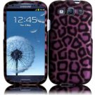 Hard Plastic Rubberized Design Case Cover for Samsung Galaxy S3 III – Purple Leopard