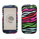 Hard Plastic Rubberized Design Case Cover for Samsung Galaxy S3 III – Rainbow Zebra