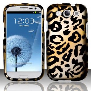 Hard Plastic Rubberized Design Case Cover for Samsung Galaxy S3 III &acirc;�� Golden Cheetah