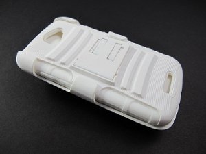 Armor Hybrid Hard Case with Kickstand Belt Clip Holster for HTC One S/Ville (T-Mobile) &acirc;�� White
