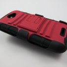 Armor Hybrid Hard Case with Kickstand Belt Clip Holster for HTC One S/Ville (T-Mobile) – Red