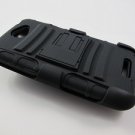 Armor Hybrid Hard Case with Kickstand Belt Clip Holster for HTC One S/Ville (T-Mobile) – Black