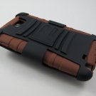 Brown Rugged Armor Hard Case with Kickstand Belt Clip Holster for Galaxy Note i717/i9220 (AT&T)