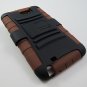 Brown Rugged Armor Hard Case with Kickstand Belt Clip Holster for Galaxy Note i717/i9220 (AT&T)