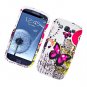 Hard Plastic Rubberized Design Case Cover for Samsung Galaxy S3 III &acirc;�� Dual Pink Butterfly