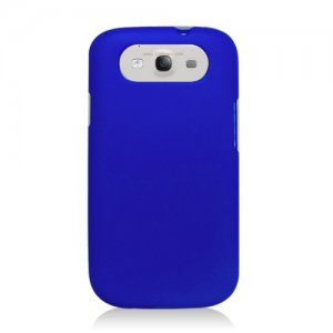 Hard Plastic Rubberized Snap On Case Cover for Samsung Galaxy S3 III &acirc;�� Blue