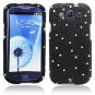 Hard Plastic Bling Rhinestone Snap On Cover Case for Samsung Galaxy S3 III &acirc;�� Black Diamond