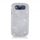 Hard Plastic Bling Rhinestone Snap On Cover Case for Samsung Galaxy S3 III – Silver